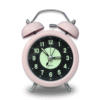 Luminous Metal Digital Twin Bell Alarm Clock Pink Color