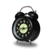 Luminous Metal Digital Twin Bell Alarm Clock Black Color
