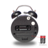 Luminous Metal Digital Twin Bell Alarm Clock Black Color