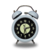 Luminous Metal Digital Twin Bell Alarm Clock Light Blue Color