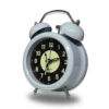 Luminous Metal Digital Twin Bell Alarm Clock Light Blue Color