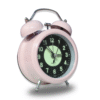 Luminous Metal Digital Twin Bell Alarm Clock Pink Color