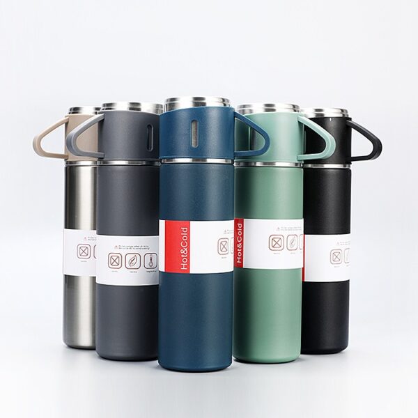 Vacuum Flask Set with 2 Cups Blue Color