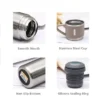 Vacuum Flask Set with 2 Cups Gray Color