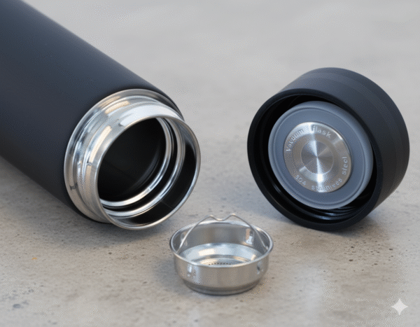 500ml Temperature LED Display Stainless Steel Flask Black Color