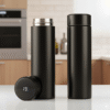 500ml Temperature LED Display Stainless Steel Flask Black Color