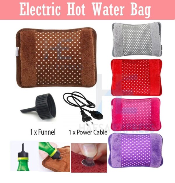Electric Hot Water Bag (1) Electric Hot Water Bag (Premium Quality) Mix Color 3 Pcs