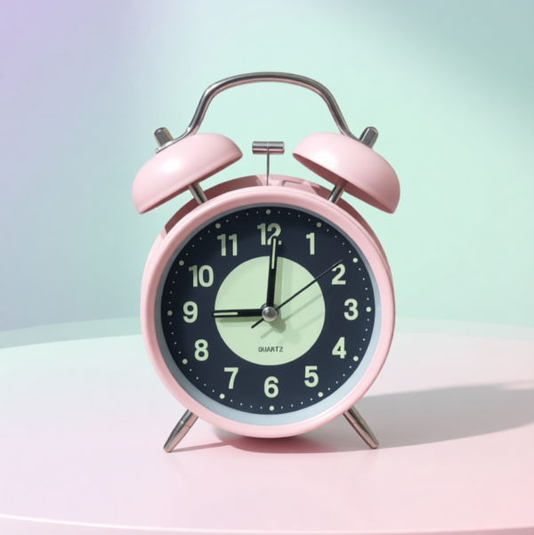 Bell Alarm Black And Pink (RADIUM) Clock Radium Glow Black-Pink Color Bell Alarm Clock