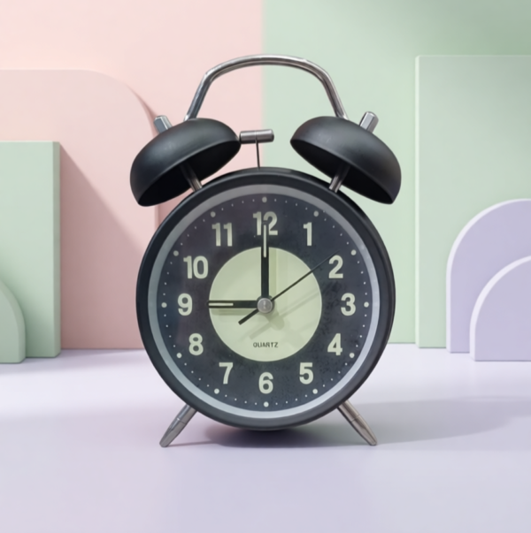 Bell Alarm Black And Yellow (RADIUM) Clock Radium Glow Black And Yellow Color Bell Alarm Clock