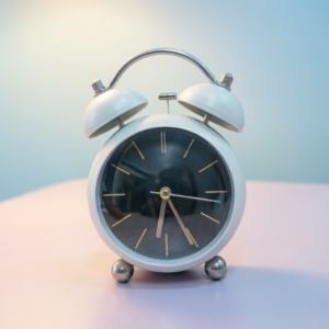 Premium Matte White and Black Alarm Clock