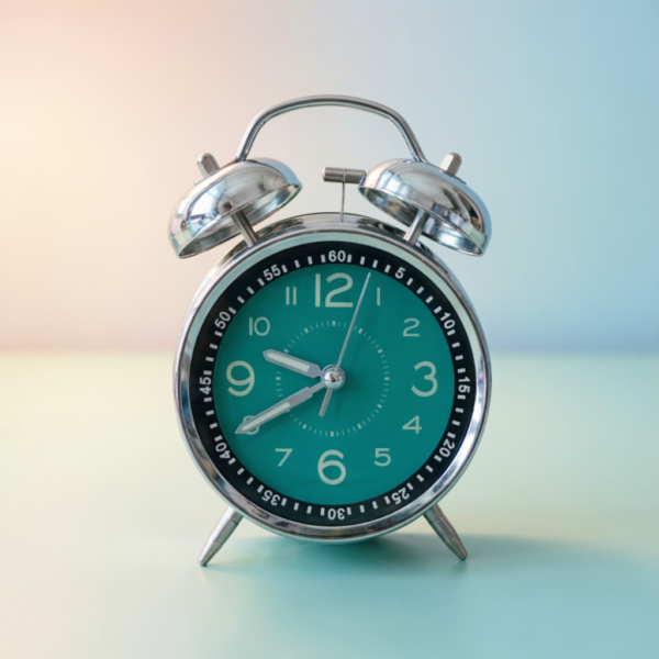 Bell Alarm Silver and Green Clock(Radium)- (TC-218) Metallic SIlver & Green Color Twin Bell Alarm Clock