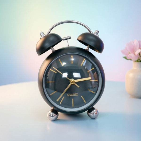 Bell Matt Black Alarm Clock Premium Matte Black Bell Alarm Clock