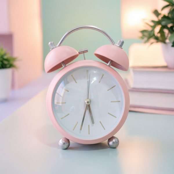 Bell Matt pink Premium Alarm Clock Premium Matte Pink Bell Alarm Clock