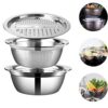 3-in-1-stainless-steel-drain-basket-vegetable-cutter-for-kitchen 3 In 1 Stainless Steel Drain Basket Vegetable Cutter