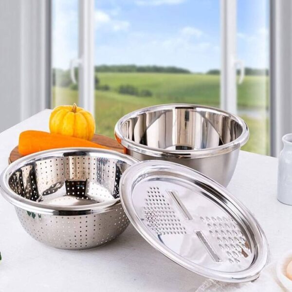 91e11d9ca81f33e36b5fb4f04bbdcbd0.jpg_720x720q80 3 In 1 Stainless Steel Drain Basket Vegetable Cutter